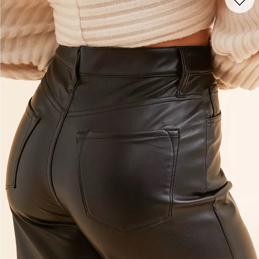 KanCan 90s Wide Leg Faux Leather Pant